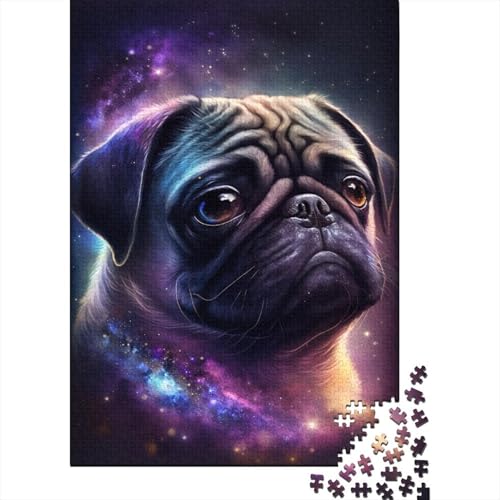 Galaxy Colour Pug Puzzle DIY Spiel Papier Rechteckiges Puzzle für Jungen oder Mädchen Geburtstagsgeschenk 300 Teile (40x28cm) von TBDUEPS