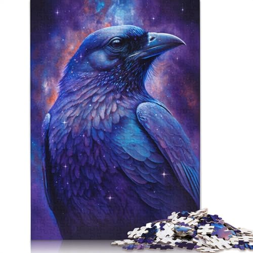 Galaxy Crow Puzzle, rechteckig, aus Pappe, 100% recyceltem Karton, Puzzle für Erwachsene, 1000 Teile (75 x 50 cm) von TBDUEPS