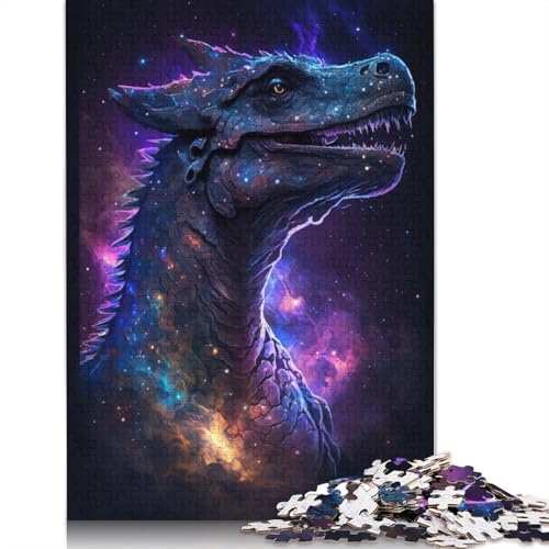 Galaxy-Dinosaurier-Puzzle, 100% recyceltes Kartonpapier, rechteckiges Puzzle für Erwachsene und Kinder, 1000 Teile (75 x 50 cm) von TBDUEPS