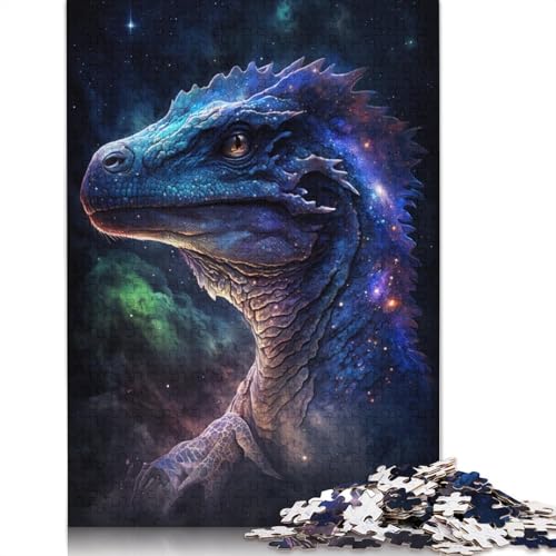 Galaxy Dinosaurier Puzzle, Denksportaufgabe, rechteckiges Papierpuzzle für Erwachsene und Teenager, 1000 Teile (75 x 50 cm) von TBDUEPS
