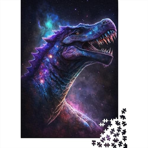 Galaxy-Dinosaurier-Puzzle, einzigartige Heimdekoration, 100% recycelter Karton, Puzzle für Erwachsene, 300 Teile (40 x 28 cm) von TBDUEPS