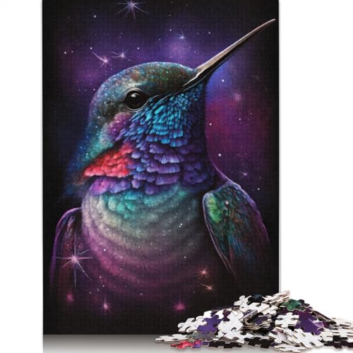 Galaxy Dream Kolibri-Puzzle, einzigartiges rechteckiges Papier-Puzzle für die Heimdekoration, für Erwachsene und Teenager, 1000 Teile (75 x 50 cm) von TBDUEPS