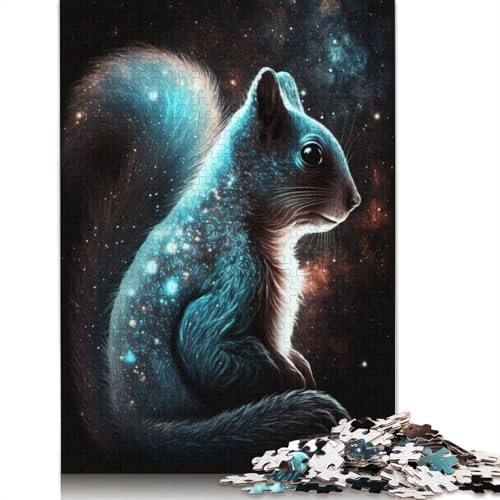 Galaxy-Eichhörnchen-Puzzle, einzigartige Heimdekoration, 100% recycelter Karton, Puzzle für Erwachsene, 1000 Teile (75 x 50 cm) von TBDUEPS