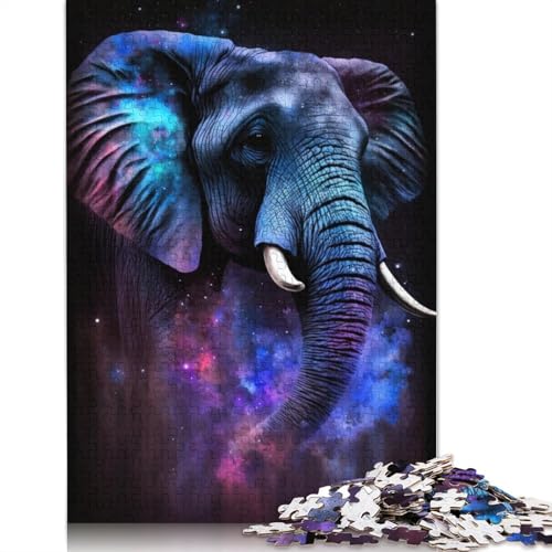 Galaxy Elephant Puzzle, Denksportaufgabe, 100% recycelter Karton, Puzzle für Damen und Herren, 1000 Teile (75 x 50 cm) von TBDUEPS