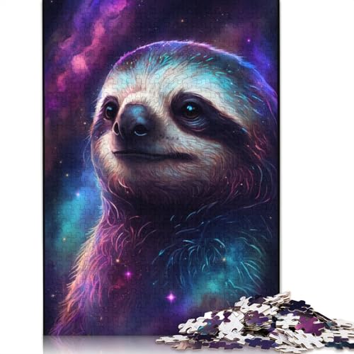 Galaxy Faultier-Puzzle, schwierig, 100% recycelter Karton, Puzzle für Damen und Herren, 1000 Teile (75 x 50 cm) von TBDUEPS