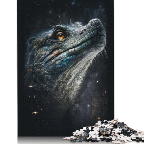Galaxy-Krokodil-Puzzle, schwierig, 100% recycelter Karton, Puzzle für Damen und Herren, 1000 Teile (75 x 50 cm) von TBDUEPS