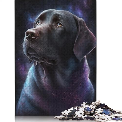 Galaxy Labrador Puzzle, rechteckig, Pappe, 100% recycelter Karton, Puzzle für Erwachsene, 1000 Teile (75 x 50 cm) von TBDUEPS