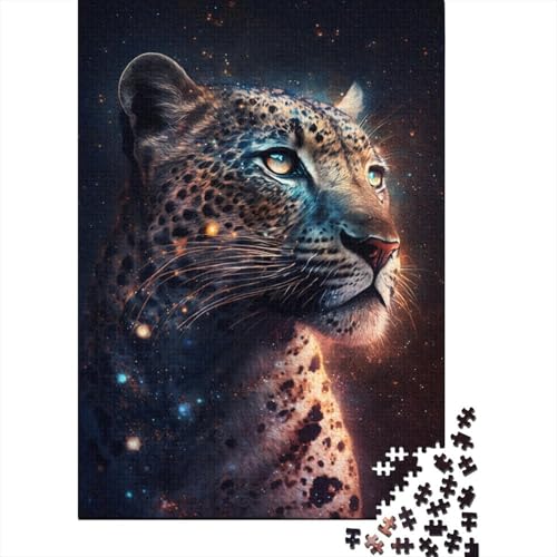 Galaxy Leopard Puzzle, 100% recycelter Karton, Premium-Karton, Puzzle für Erwachsene und Kinder, 300 Teile (40 x 28 cm) von TBDUEPS