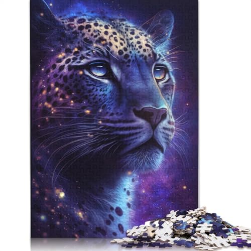 Galaxy Leopard Puzzle, schwierige Herausforderung, 100% recycelter Karton, Puzzle für Erwachsene, Teenager, 1000 Teile (75 x 50 cm) von TBDUEPS