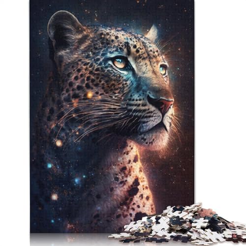Galaxy Leopard Puzzle DIY Spiel Papier Rechteckiges Puzzle für Jungen oder Mädchen Geburtstagsgeschenk 1000 Teile (75x50cm) von TBDUEPS