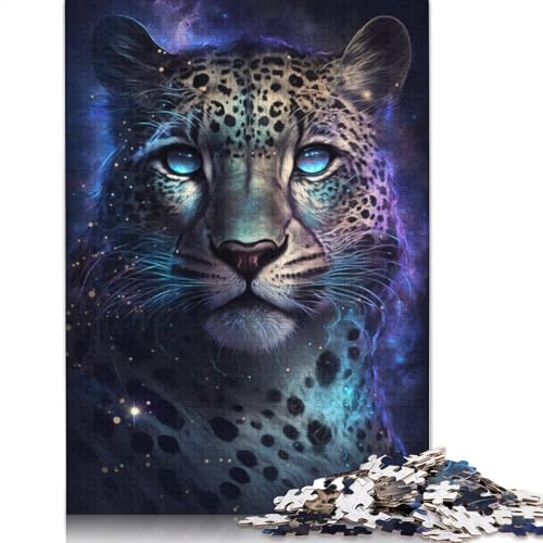 Galaxy Leopard Puzzle DIY-Spiel Premium-Karton-Puzzle für Frauen und Männer, 1000 Teile (75 x 50 cm) von TBDUEPS
