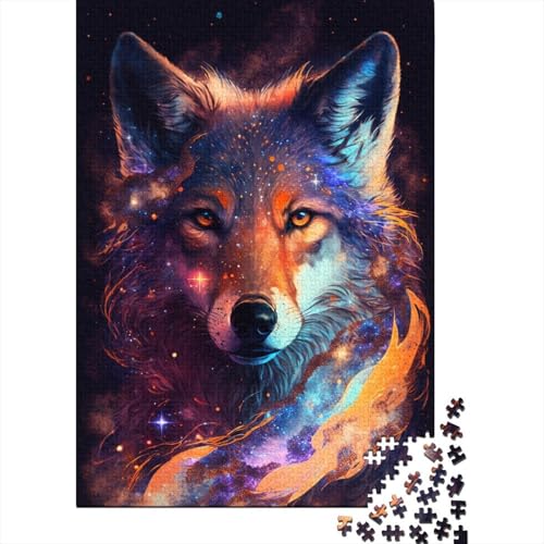 Galaxy Nebula Fox Puzzle, 100% recyceltes Kartonpapier, rechteckiges Puzzle für Erwachsene und Kinder, 300 Teile (40 x 28 cm) von TBDUEPS
