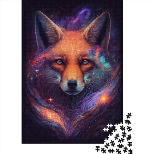 Galaxy Nebula Fox Puzzle, schwierige Herausforderung, 100% recycelter Karton, Puzzle für Kinder und Erwachsene, 300 Teile (40 x 28 cm) von TBDUEPS