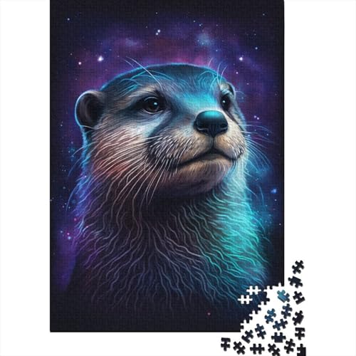 Galaxy Otter Puzzle, kreative Spiele, Premium-Puzzle aus Karton, für Frauen und Männer, Geburtstagsgeschenk, 300 Teile (40 x 28 cm) von TBDUEPS