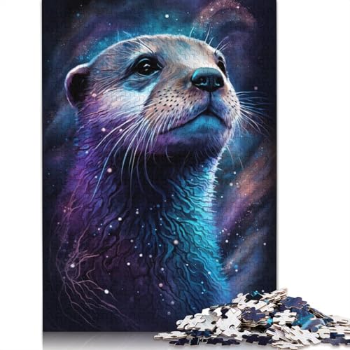 Galaxy Otter Puzzle DIY Spiel Papier Rechteckiges Puzzle für Jungen oder Mädchen Geburtstagsgeschenk 1000 Teile (75x50cm) von TBDUEPS