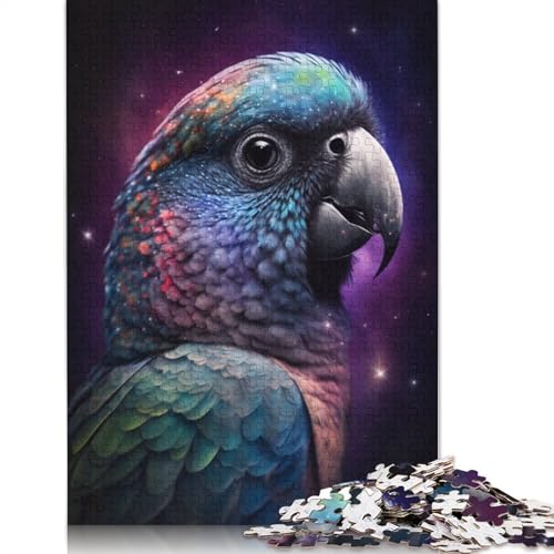 Galaxy-Papageien-Puzzle, rechteckig, aus Pappe, 100% recyceltem Karton, Puzzle für Erwachsene, 1000 Teile (75 x 50 cm) von TBDUEPS
