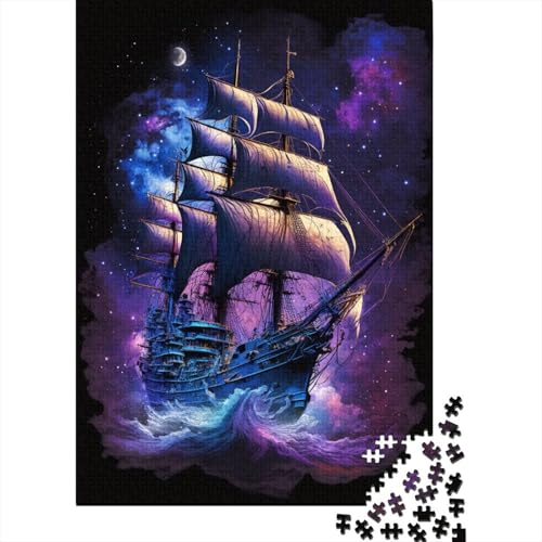 Galaxy Piratenschiff-Puzzle, Denksportaufgabe, 100% recycelter Karton, Puzzle für Damen und Herren, 300 Teile (40 x 28 cm) von TBDUEPS