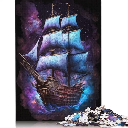 Galaxy Piratenschiff-Puzzle, Denksportaufgabe, rechteckiges Papierpuzzle für Erwachsene und Teenager, 1000 Teile (75 x 50 cm) von TBDUEPS
