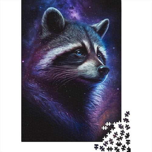 Galaxy Raccoon Puzzle, Familienspaß, rechteckiges Papierpuzzle für Kinder und Erwachsene ab 12 Jahren, Geburtstagsgeschenk, 300 Teile (40 x 28 cm) von TBDUEPS