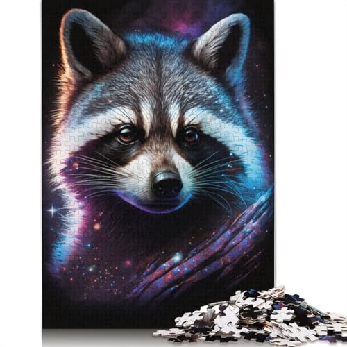 Galaxy Raccoon Puzzle DIY Spiel Papier Rechteckiges Puzzle für Jungen oder Mädchen Geburtstagsgeschenk 1000 Teile (75x50cm) von TBDUEPS