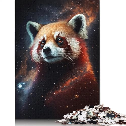 Galaxy Red Raccoon Puzzle, 100% recycelter Karton, 100% recycelter Karton, Puzzle für Jungen oder Mädchen, 1000 Teile (75 x 50 cm) von TBDUEPS
