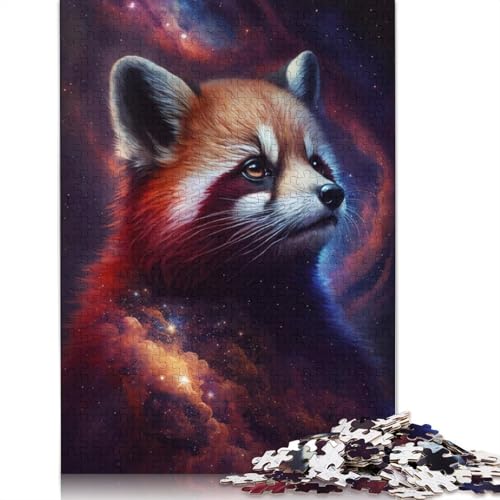 Galaxy Red Raccoon Puzzle, Relax Challenge Spielzeug, rechteckiges Papierpuzzle für Jungen oder Mädchen, 1000 Teile (75 x 50 cm) von TBDUEPS