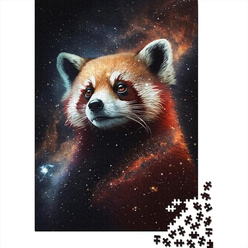 Galaxy Red Raccoon Puzzle, kreative Spiele, Premium-Puzzle aus Karton, für Frauen und Männer, Geburtstagsgeschenk, 300 Teile (40 x 28 cm) von TBDUEPS