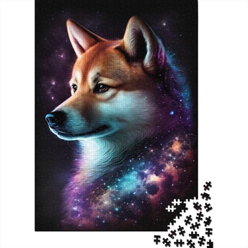 Galaxy Shiba Inu Puzzle, einzigartige Heimdekoration, 100% recycelter Karton, Puzzle für Erwachsene, 300 Teile (40 x 28 cm) von TBDUEPS