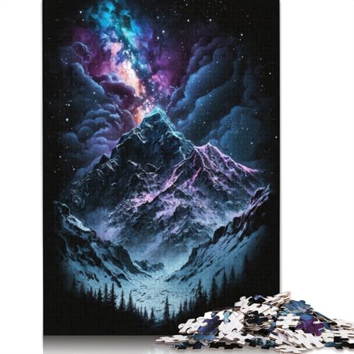 Galaxy Snowy Mountain Puzzle DIY Spiel Papier Rechteckiges Puzzle für Jungen oder Mädchen Geburtstagsgeschenk 1000 Teile (75x50cm) von TBDUEPS