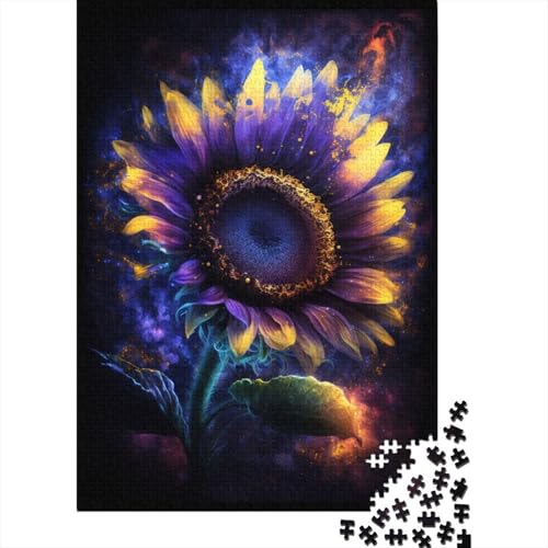 Galaxy-Sonnenblumen-Puzzle, anpassbare Bilder, 100% recycelter Karton, Puzzle für Kinder und Erwachsene ab 12 Jahren, einzigartiges Geschenk, 300 Teile (40 x 28 cm) von TBDUEPS