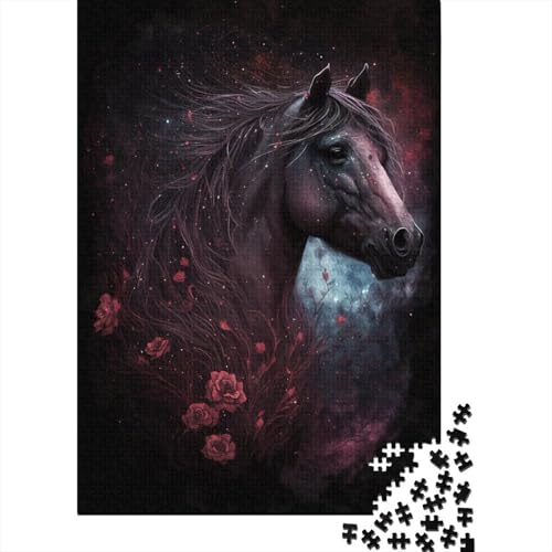 Galaxy Space Horse Puzzle, Premium-Puzzle aus 100% recyceltem Kartonpapier, rechteckig, für Erwachsene und Teenager, einzigartiges Geschenk, 300 Teile (40 x 28 cm) von TBDUEPS