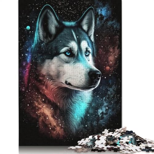 Galaxy Space Husky Puzzle, Premium-Puzzle aus 100% recyceltem Kartonpapier, rechteckig, für Erwachsene und Teenager, einzigartiges Geschenk, 1000 Teile (75 x 50 cm) von TBDUEPS