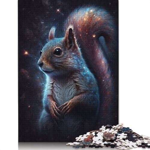 Galaxy Squirrel Puzzle, 100% recyceltes Kartonpapier, rechteckiges Puzzle für Erwachsene und Kinder, 1000 Teile (75 x 50 cm) von TBDUEPS
