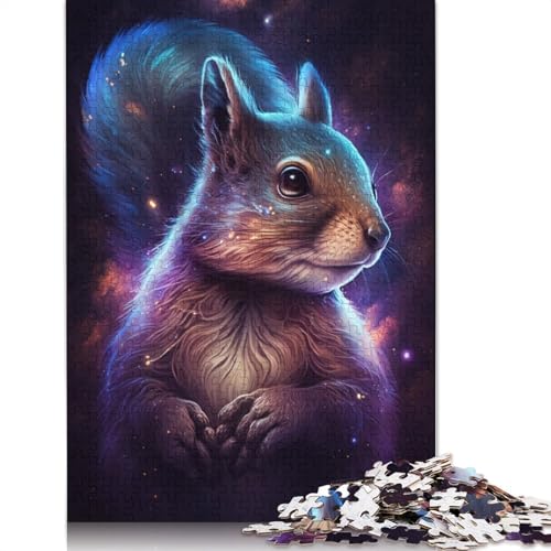 Galaxy Squirrel Puzzle, Denksportaufgabe, rechteckiges Papierpuzzle für Erwachsene und Teenager, 1000 Teile (75 x 50 cm) von TBDUEPS