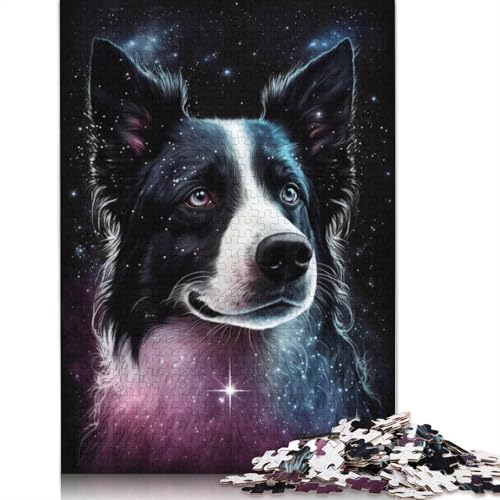 Galaxy Star Border Collie Puzzle, 100% recycelter Karton, 100% recycelter Karton, Puzzle für Jungen oder Mädchen, (75 x 50 cm) von TBDUEPS