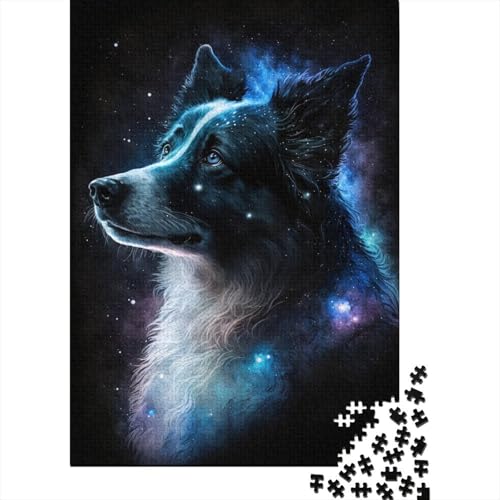 Galaxy Star Border Collie Puzzle, Familienspaß, rechteckiges Papierpuzzle für Kinder und Erwachsene ab 12 Jahren, Geburtstagsgeschenk, 300 Teile (40 x 28 cm) von TBDUEPS