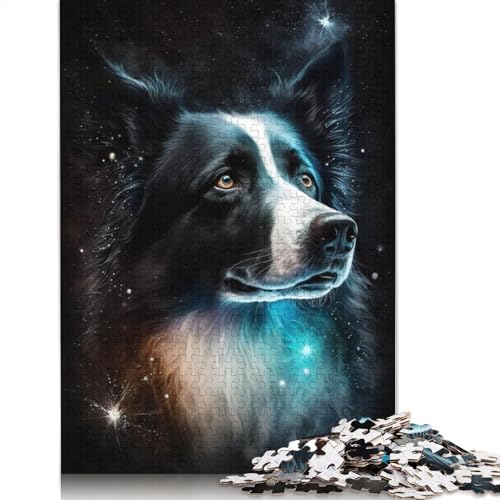 Galaxy Star Border Collie Puzzle DIY-Spiel Premium-Karton-Puzzle für Frauen und Männer, 1000 Teile (75 x 50 cm) von TBDUEPS