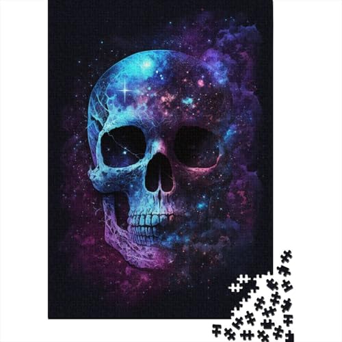 Galaxy-Totenkopf-Puzzle, schwierige Herausforderung, 100% recycelter Karton, Puzzle für Damen und Herren, 300 Teile (40 x 28 cm) von TBDUEPS