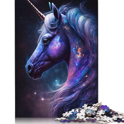 Galaxy Unicorn Puzzle DIY-Spiel Premium-Karton-Puzzle für Frauen und Männer, 1000 Teile (75 x 50 cm) von TBDUEPS