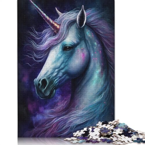 Galaxy Unicorn Puzzle Dekompressionsspielzeug Rechteckiges Papierpuzzle für Kinder und Erwachsene ab 12 Jahren 1000 Teile (75 x 50 cm) von TBDUEPS