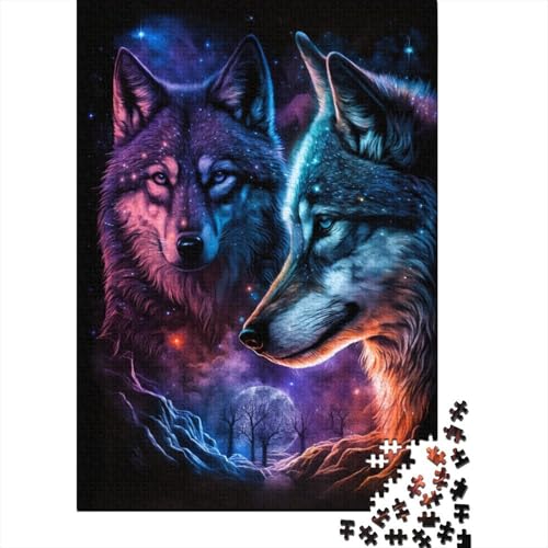 Galaxy Wolf Puzzle, DIY-Spiel, Premium-Karton-Puzzle für Damen und Herren, 300 Teile (40 x 28 cm) von TBDUEPS