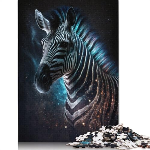 Galaxy Zebra Puzzle DIY Spiel Papier Rechteckiges Puzzle für Jungen oder Mädchen Geburtstagsgeschenk 1000 Teile (75x50cm) von TBDUEPS