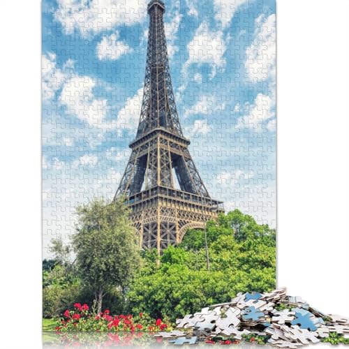 Garten in Paris Poster-Puzzle 1000 Teile für Teenager-Geschenke, Holzpuzzle für Erwachsene und Teenager ab 12 Jahren, 1000 Teile (75 x 50 cm) von TBDUEPS