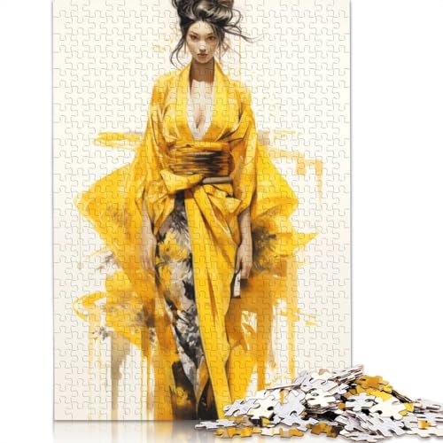 Geisha in Yellow Puzzles 1000 Teile Schwer Puzzle Spielzeug Pädagogisches Spiel Impossible Herausforderungsspielzeug Für Erwachsene Und Kinder Ab 12 Jahren 1000pcs (75x50cm) von TBDUEPS
