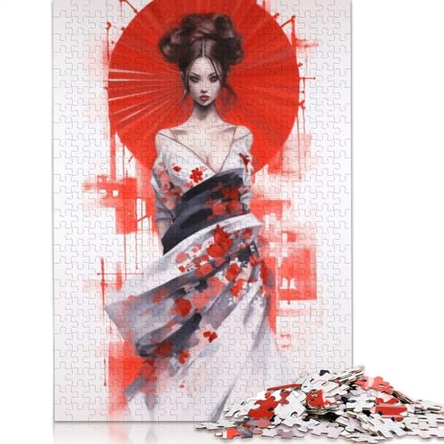 Geisha of The Rising Sun Puzzles 1000 Teile Schwer Puzzle Spielzeug Pädagogisches Spiel Impossible Herausforderung Spielzeug Für Erwachsene Kinder 1000pcs (38x26cm) von TBDUEPS