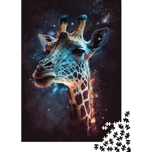 Giraffen-Galaxie-Puzzle, einzigartige Heimdekoration, 100% recycelter Karton, Puzzle für Jungen oder Mädchen, 300 Teile (40 x 28 cm) von TBDUEPS