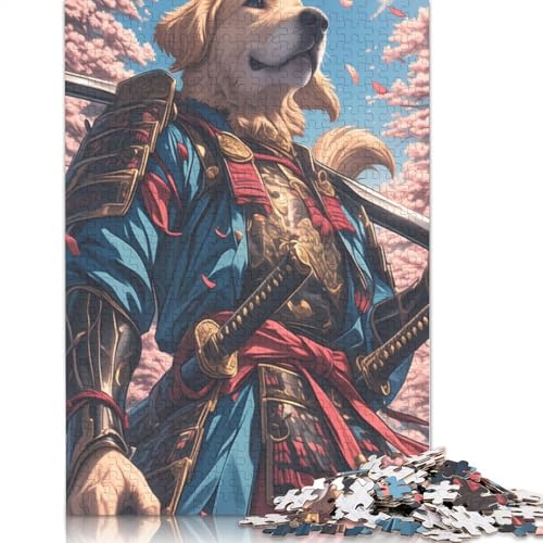 Golden Retriever Samurai Puzzles 1000 Teile Schwer Puzzle Spielzeug Lernspiel Impossible Herausforderungsspielzeug Für Erwachsene Kinder 1000pcs (75x50cm) von TBDUEPS