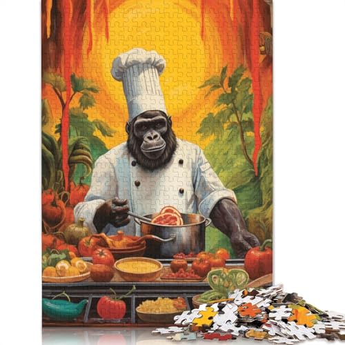 Gorilla Cooking Kitchen 1000-teiliges Puzzle für Erwachsene | | Familienspaß-Puzzles für Erwachsene, Geschenke, Denkspiele, 1000 Teile (38 x 26 cm) von TBDUEPS