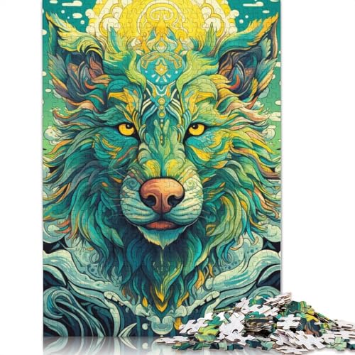 Green Wolf Puzzle, Dekompressionsspielzeug, 100% recycelter Karton, Puzzle für Erwachsene und Teenager, 1000 Teile (75 x 50 cm) von TBDUEPS