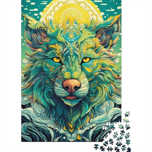 Green Wolf Puzzle, freundliche Materialien, 100% recycelter Karton, Puzzle für Erwachsene und Kinder, 300 Teile (40 x 28 cm) von TBDUEPS